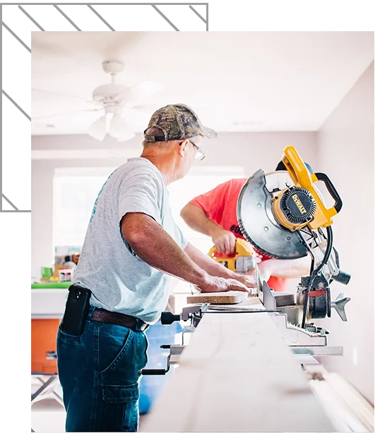 Man works on Kitchen Renovation